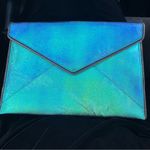 Rebecca Minkoff Rare Iridescent Blue Envelope Clutch Photo 1