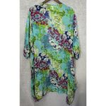 Ulla Popken one Size blue Floral Bright Flowy Oversized Kimono Cover Up Cardigan Photo 2