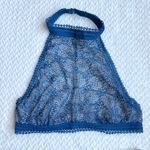 Victoria's Secret Victoria’s Secret 2 Pc Set Unlined Fishnet Lace Halter Bra Bralette S Bikini XS Photo 6