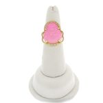 Gold Plated Pink Buddha Adjustable Ring Photo 3