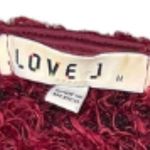 Love j Burgundy Fuzzy Pullover Bell Sleeve Crop Top Blouse Sweater Size Medium Photo 5
