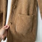 Susan Graver  Camel Sherpa Teddy‎ Coat Button Front Jacket Small Shacket Photo 8