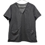 FIGS Lot of 2  Technical Scrub Top Charcoal Gray V-Neck Short Sleeve Size L Photo 0