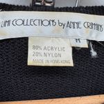 Vintage UMI COLLECTIONS Black Pink Rose Appliqué Cardigan & Silk Skirt Set Med Photo 3