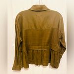 Maeve Anthropologie  olive lightweight peplum jacket Photo 4