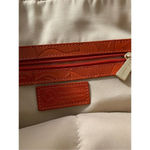 Ladies Valentina Embossed Leather Handbag Handmade in Italy Orange Photo 2