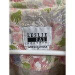 Leslie Fay Vintage Floral Linen Blend Blouse Sz 12 – Pastel Cottagecore Pearl Bu Photo 2