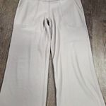 Move Theology Ribbed Wide Leg Cropped Yoga Athletic Pants Beige/Gray Large Photo 0