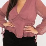 Missguided Blush Dobby Frill Peplum Top Photo 0