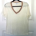 Current Air  Linen Blend V Neck Tee Large Photo 0