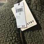 NWT INDUSTRY Dark Olive Green Sherpa Bomber Jacket Large Photo 5