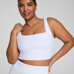 Spanx Square Neck Crop Tank Top in Vivid White Size X-Small Photo 0