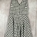 City Triangles White & Black V-Neck Blotchy Gingham Dress | Size 11 JRS Photo 0