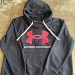 Under Armour 2X LOOSE Fit Black Pullover Hoodie - Hot Pink Iridescent Logo Fleece Sweatshirt Photo 0