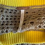 Free People Home Run Crop Knit Sweater Loose Open Weave Crochet Brown Size XS Photo 5