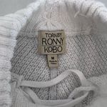 Torn By Ronny Kobo  Paige Lace Up Ruffled Sweater Cream Women's Size Medium Photo 15