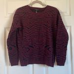 Forever 21 Womens Maroon & Black Striped Sweater, Size L Photo 0