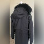 Maje  Black Fur-Trimmed navy Parka Photo 12