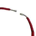 Cherry Red Wooden Disc & Round Ball Statement Necklace Photo 5