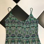 Blu Sage Y2K Slip On Mini Dress Polka Dots Colorful Green Yellow Plunge Neck Med Photo 4