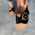 Black Adjustable Buckle Criss Cross Sandal Size 6 Photo 4