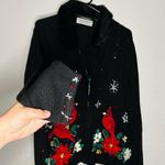 Heirloom Collectibles Zip Up Faux Fur Detachable Collar Cardinals Sweater Size L Black Size L Photo 3