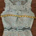 La Femme Gigi by Sleeveless Mock 2 Piece All Over Lace Dress Sheer Midriff Aqua Mint Blue 00 Photo 8
