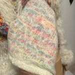 Le lis Hashtag #Love eyelash oversized white/off white multi colored sweater M Photo 8
