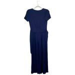BODEN Ellen Navy Blue Jersey Knit Faux Wrap Jumpsuit Size 6 Wide Leg Photo 3
