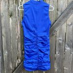 ZARA NWT  Ruched Stretch Poplin Cobalt Blue Dress Size Medium Photo 12