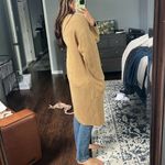 Tan Open Front Knit Long Cardigan Photo 5