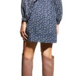 Joie  Jade Gathered babydoll Mini Dress Graphite floral Sz S cottage core peasant Photo 1