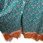 Natural Life  Avery Midi Dress Medium Turquoise Floral Border Button Front Flowy Photo 2