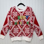 Holiday Time Red "Merry Christmas" Christmas Ugly Sweater Size L NEW Photo 1