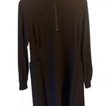 CAbi Cuddle Dress Black Brown Brushed Knit Long Sleeve Sweater Dress Size S Photo 0