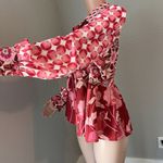 Dalia MacPhee Collared Shirt Dress Womens Red Pink Geo Floral missing Belt #148 Size undefined Photo 7
