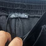 ZARA Black Velvet Joggers Photo 4