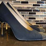 Spanish Leather collection vintage heels Italy Women’s Size 8 Black Gold Wire Photo 3