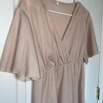 Waffle Knit Mini Dress Tan Photo 2