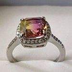 NWT Bomb Party Sz 8 Ring Lab Created Tourmaline Bi Photo 0