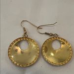 Elegant Gold and Teal Swirl Earrings Green Photo 3