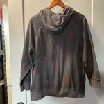 PINK - Victoria's Secret Victorias Secret PINK Grey‎ Fleece Embroidered Floral Rose Hoodie Sweatshirt S Photo 4