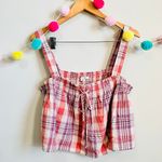 American Eagle NEW Plaid Halter Cropped Swing Top Photo 0