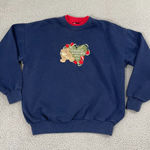VTG Grandma Sweatshirt M Navy Double Collar Grandkids Embroidered 90s Crewneck Blue Size L Photo 0