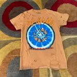 Def Leppard Adrenalize Distressed Ripped Graphic Band Tee Shirt Unisex Adult XS Tan Photo 0