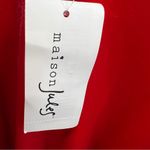 Maison Jules Medium Red Velour Long Sleeve Top with Ruffle Collar Photo 5