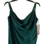 Emerald Sundae NEW Draped Slit Hem Midi Dress Hunter Green Plus Size 16 Stretch Photo 3
