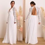 Lulus  Awaken My Love White Long Sleeve Lace Maxi Dress Photo 11