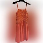 Live to be spoiled Burnt Orange Sleeveless Mini Dress Lace Embroidered Bodice XS Photo 0