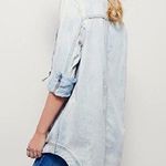 Free People  Indigo Lace Up Denim Tunic in Blue Sky Photo 1